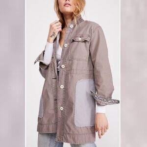 WE THE FREE l Free People Apollo Jacket Slouchy Contrasting Fabrics Size XS